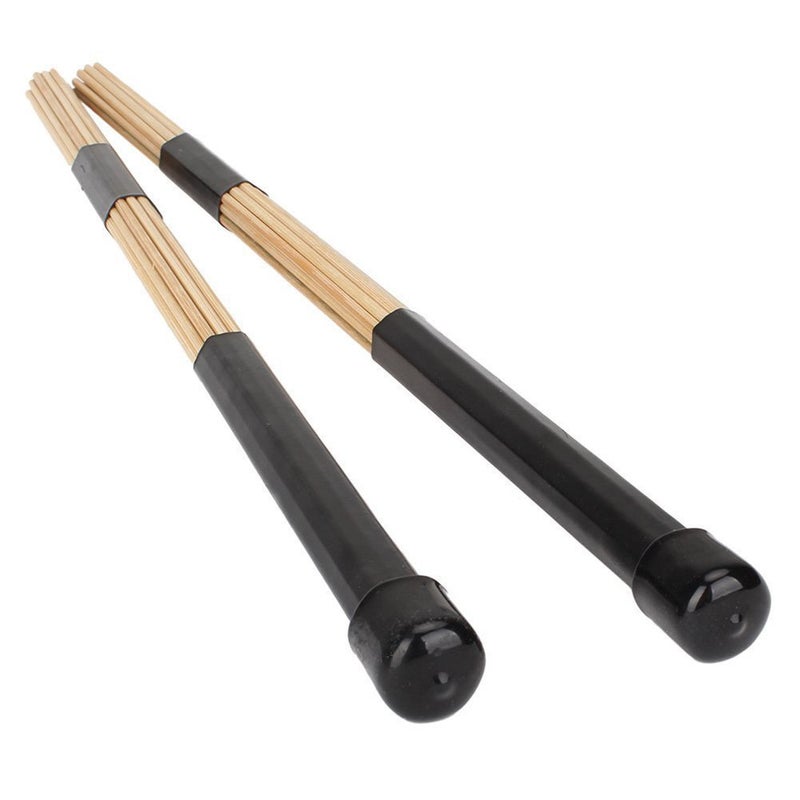 Tinksky Jazz Drum Rod Brushes Sticks Made of Bamboo for Jazz Folk Music (Black) - Image 1